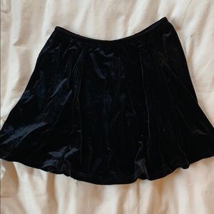 Navy blue velvet skirt
